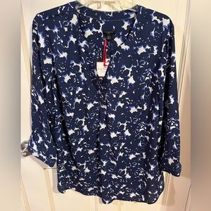 Navy blue floral top